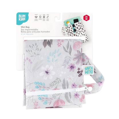 Bumkins Waterproof Wet Bag for Baby, Travel, Swim Suit, Cloth Diapers, Pump Parts, Pool, Beach, Gym Clothes, Toiletry, Hook to Stroller, Daycare, Zipper Reusable Wetdry Packing Pouch, Jungle