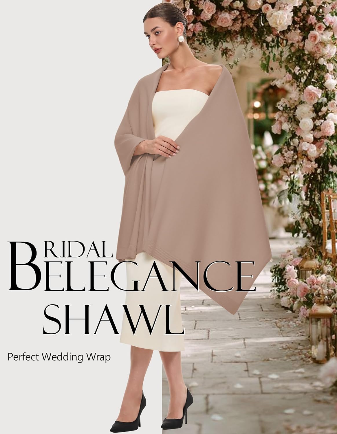 PULI Women's Pashmina Shawl Wraps for Evening Dress Large Scarf Blanket Long Wedding Bridal Winter Warm Shoulder Wrap - Colors A