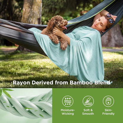 Bedsure Silky Soft Summer Cooling Blanket for Hot Sleepers, Rayon Derived from Bamboo Cold Throw Blanket for Couch, Lightweight Bed Cooling Throw Camping Picnic Travel Outdoor Dorm Essentials, 50x70