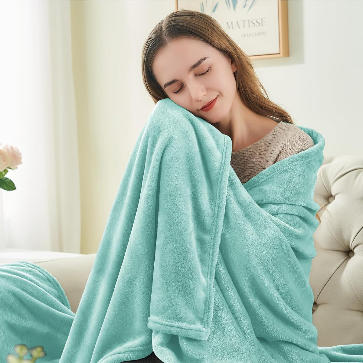 BEDELITE Fleece Blanket Black Throw Blankets for Couch & Bed, Luxury Plush Cozy Fuzzy Blanket 50x60 inches, Super Soft Warm Lightweight Throw Blanket for Travel Camping - Colors B