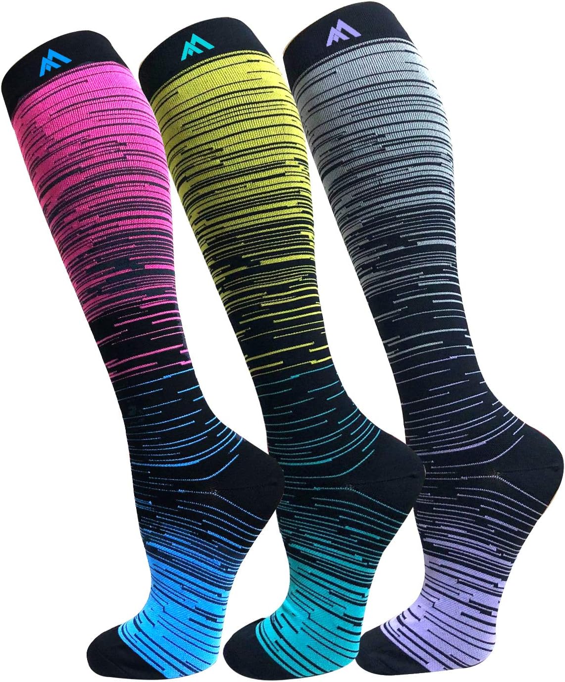 FuelMeFoot 3 Pack Copper Compression Socks - Compression Socks Women & Men Circulation - Best for Medical,Running,Athletic