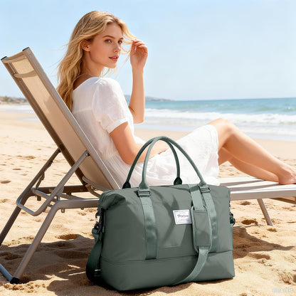 Travel Duffel Bag, Sports Tote Gym Bag, Shoulder Weekender Overnight Bag for Women - Colors B