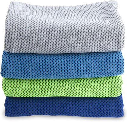 Cooling Towels (4 Pack) 40"x12" - Ice Towel for Neck & Face, Soft Microfiber Chilly Towel, Instant Cooling Relief for Sports, Gym, Yoga, Running, Golf, Camping & Outdoor Activities