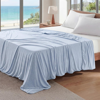 Bedsure Silky Soft Summer Cooling Blanket for Hot Sleepers, Rayon Derived from Bamboo Cold Throw Blanket for Couch, Lightweight Bed Cooling Throw Camping Picnic Travel Outdoor Dorm Essentials, 50x70