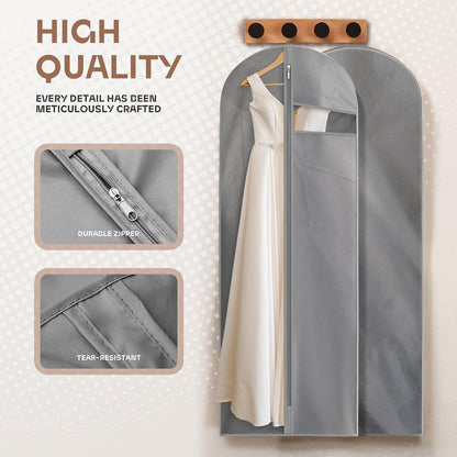 Lazebox 43" Travel Garment Bag with Accessories Zipper Pocket, Heavy Duty Suit Bag for Suits, Tuxedos, Dresses, Coats, Pink, 1 pack