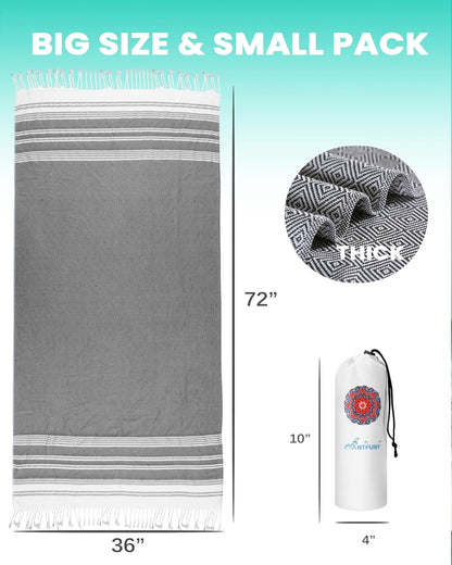 Antfuny Turkish Beach Towels Vacation Essentials Quick Dry Sand Free Oversized Bath Pool Swim Towel Extra Large XL Blanket Adult Travel Cruise Accessories Must Haves Clearance Stuff Necessities - Colors C