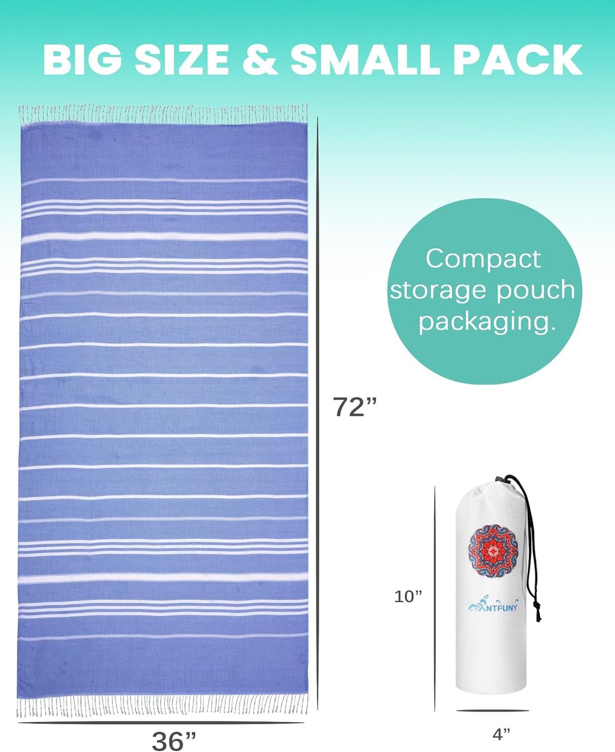 Antfuny Turkish Beach Towels Vacation Essentials Quick Dry Sand Free Oversized Bath Pool Swim Towel Extra Large XL Blanket Adult Travel Cruise Accessories Must Haves Clearance Stuff Necessities - Colors B
