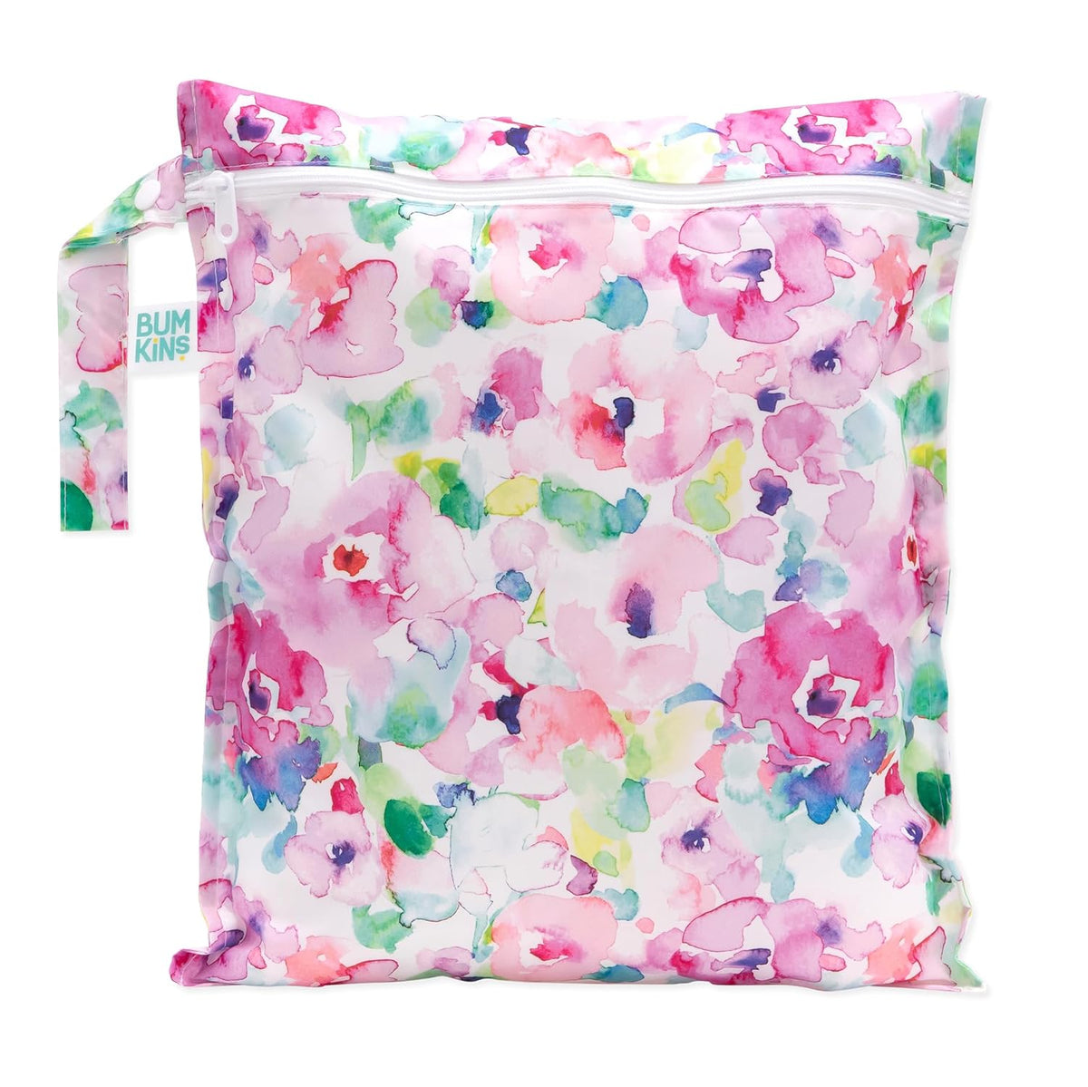 Bumkins Waterproof Wet Bag for Baby, Travel, Swim Suit, Cloth Diapers, Pump Parts, Pool, Beach, Gym Clothes, Toiletry, Hook to Stroller, Daycare, Zipper Reusable Wetdry Packing Pouch, Jungle