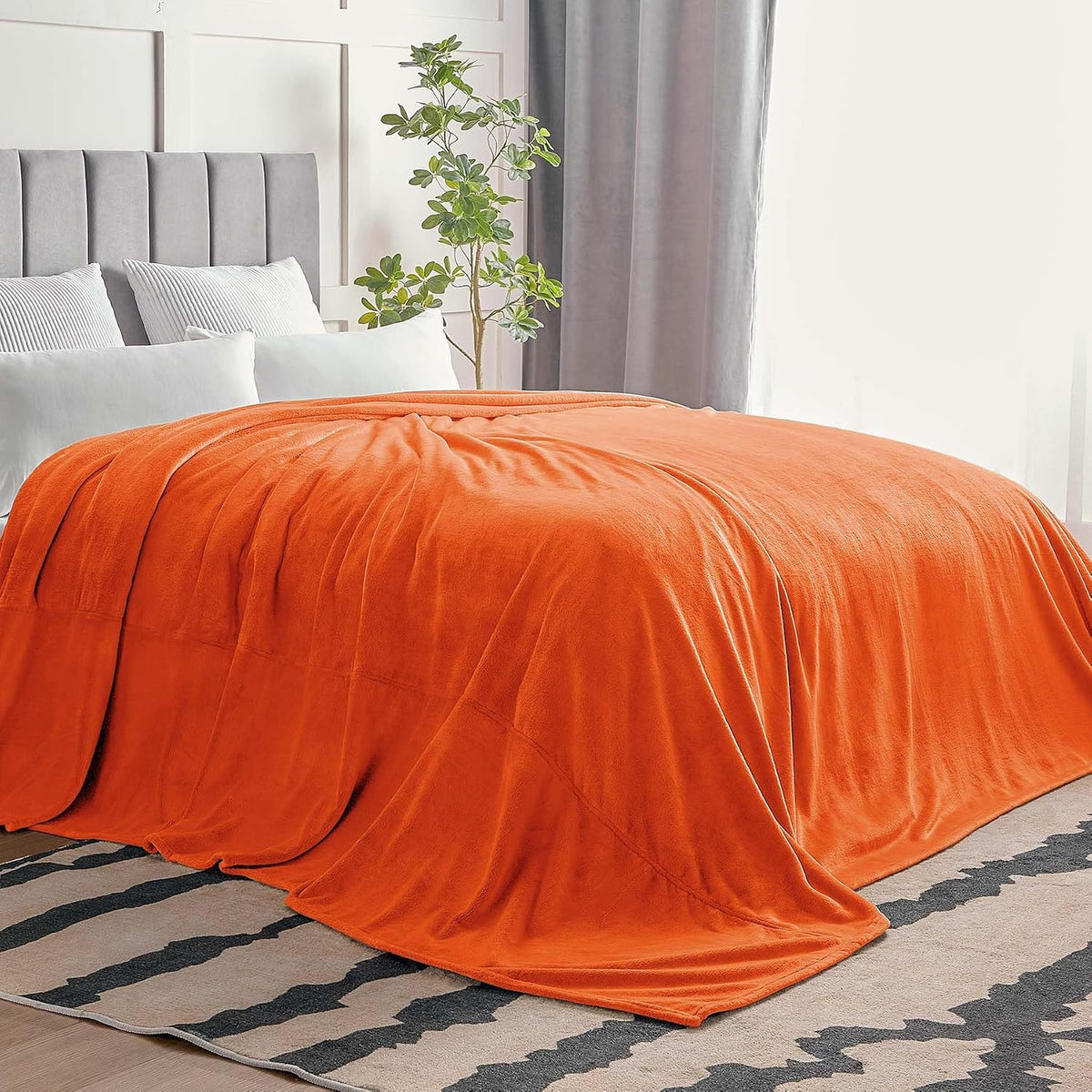 Fleece Blanket Soft Plush Throw for Couch Black 50"x60" - Colors A