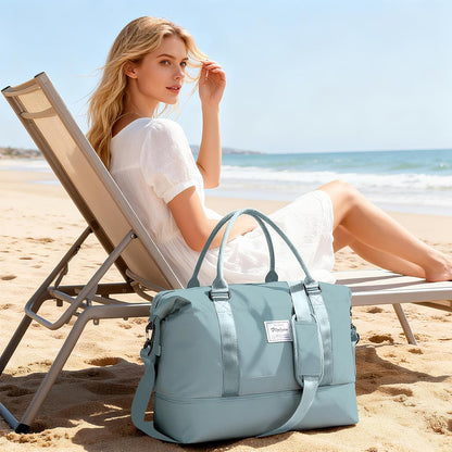Travel Duffel Bag, Sports Tote Gym Bag, Shoulder Weekender Overnight Bag for Women - Colors B