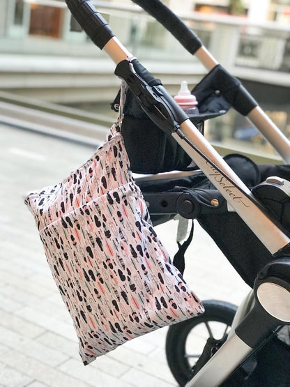 ALVA ALVABABY 3pcs Baby Cloth Diaper Wet/Dry Bags|Waterproof Reusable with Two Pockets|Travel, Beach, Pool, Daycare, Soiled Baby Items,Yoga,Gym Bag for Swimsuits or Wet Clothes 3L-ZM09 - Colors B