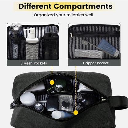 Vorspack Toiletry Bag for Men - Water Resistant Travel Bag for Toiletries, Accessories, Travel Essentials, Gifts - Black
