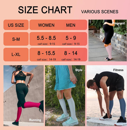 4 Pairs Compression Socks for Women Circulation-Best Support for Nurses,Running,Athletic,Travel