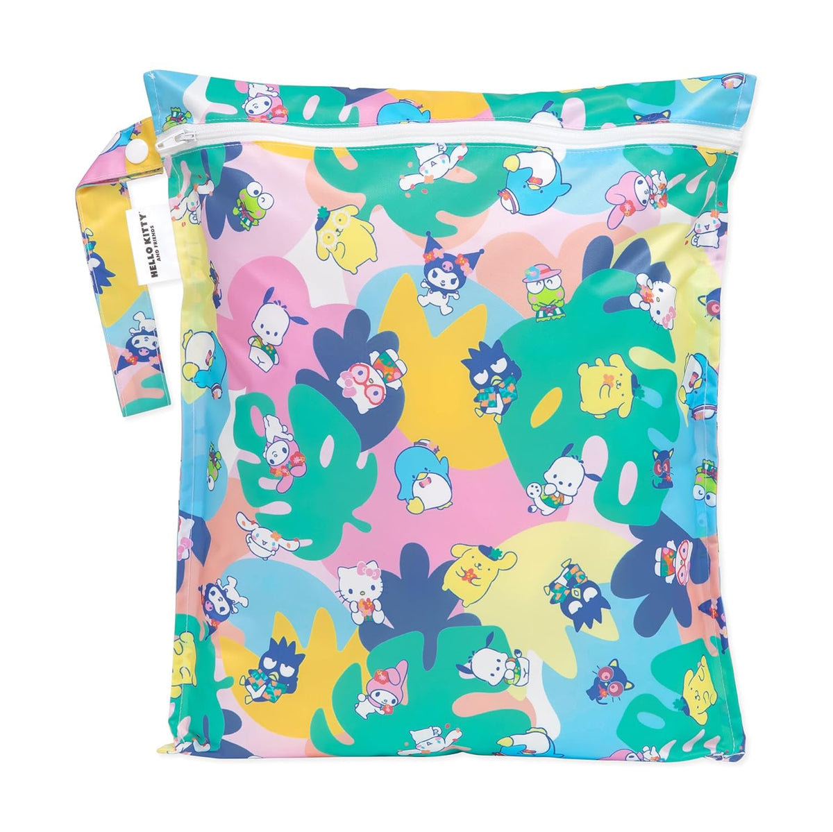 Bumkins Waterproof Wet Bag for Baby, Travel, Swim Suit, Cloth Diapers, Pump Parts, Pool, Beach, Gym Clothes, Toiletry, Hook to Stroller, Daycare, Zipper Reusable Wetdry Packing Pouch, Jungle