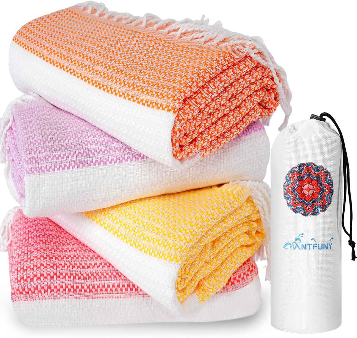Antfuny Turkish Beach Towels Vacation Essentials Quick Dry Sand Free Oversized Bath Pool Swim Towel Extra Large XL Blanket Adult Travel Cruise Accessories Must Haves Clearance Stuff Necessities - Colors C