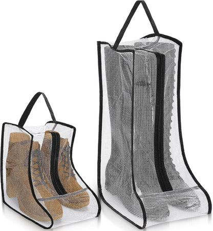 2 Set Boot Storage Bag, Portable Boots Protector Bag Dust Proof Travel Shoe Bags with Handle Boots Organizer for Packing Travel and Daily Use(Short)