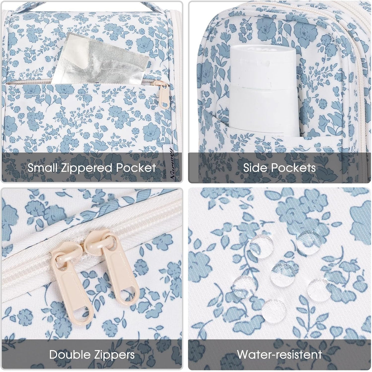 Narwey Hanging Toiletry Bag for Women Travel Makeup Bag Organizer Toiletries Bag for Cosmetics Essentials Accessories