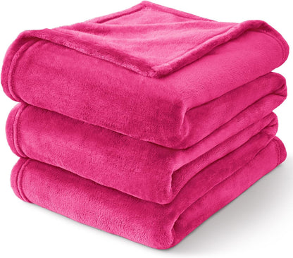 BEDELITE Fleece Blanket Black Throw Blankets for Couch & Bed, Luxury Plush Cozy Fuzzy Blanket 50x60 inches, Super Soft Warm Lightweight Throw Blanket for Travel Camping - Colors B