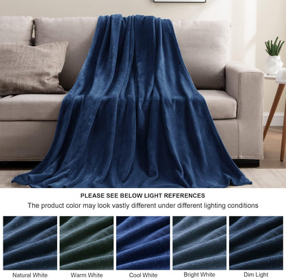 BEDELITE Fleece Blanket Black Throw Blankets for Couch & Bed, Luxury Plush Cozy Fuzzy Blanket 50x60 inches, Super Soft Warm Lightweight Throw Blanket for Travel Camping - Colors B