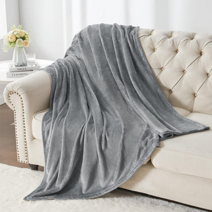 Fleece Blanket Soft Plush Throw for Couch Black 50"x60" - Colors A