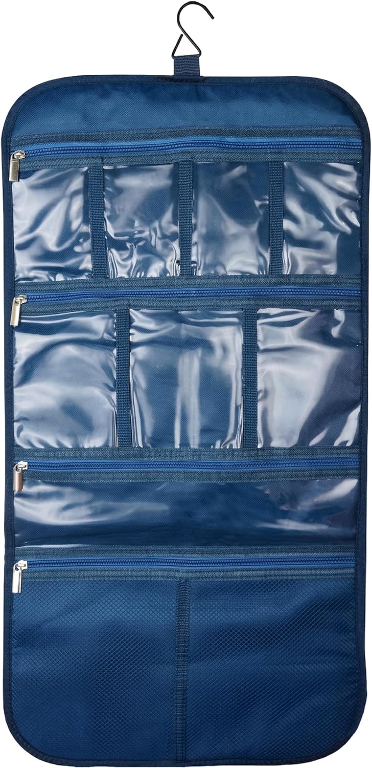 Freegrace Premium Hanging Toiletry Bag for Travel - Cosmetic, Jewelry, Toiletry, Makeup & Accessory Storage Organizer Bag, Large Size for Women & Men