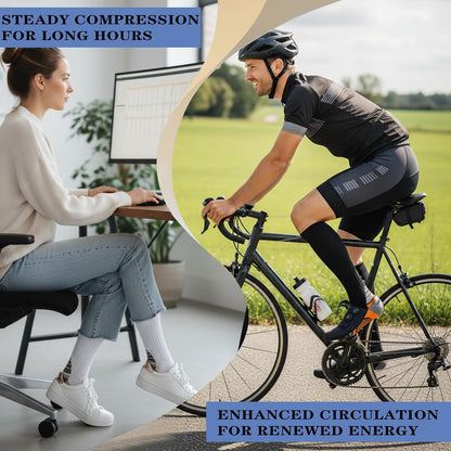 Sooverki Copper Compression Socks for Men & Women 8 Pack 15-20mmHg - Knee High Stockings Best Support for Running Athletic
