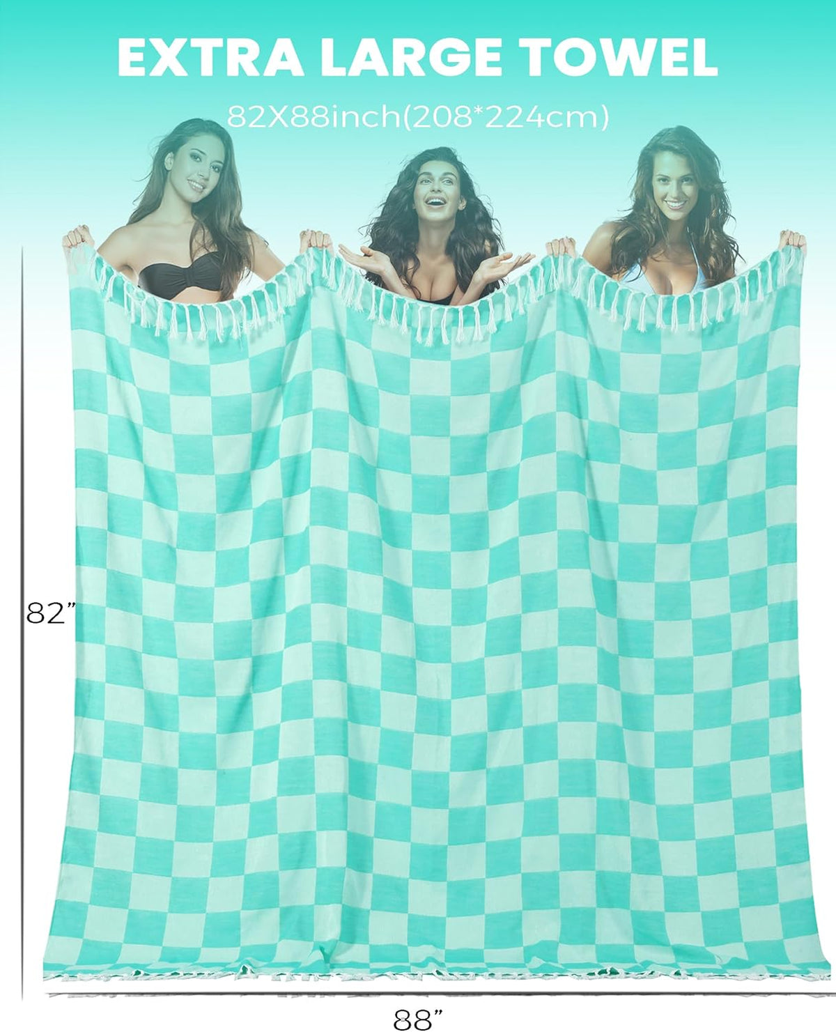 Antfuny Turkish Beach Towels Vacation Essentials Quick Dry Sand Free Oversized Bath Pool Swim Towel Extra Large XL Blanket Adult Travel Cruise Accessories Must Haves Clearance Stuff Necessities - Colors A