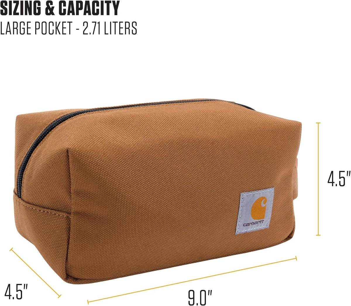 Carhartt Durable Travel Kit, Organize Essentials W/the Water Resistance Toiletry Bag, Black