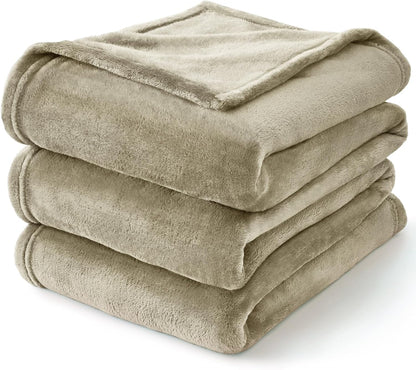 Fleece Blanket Soft Plush Throw for Couch Black 50"x60" - Colors A