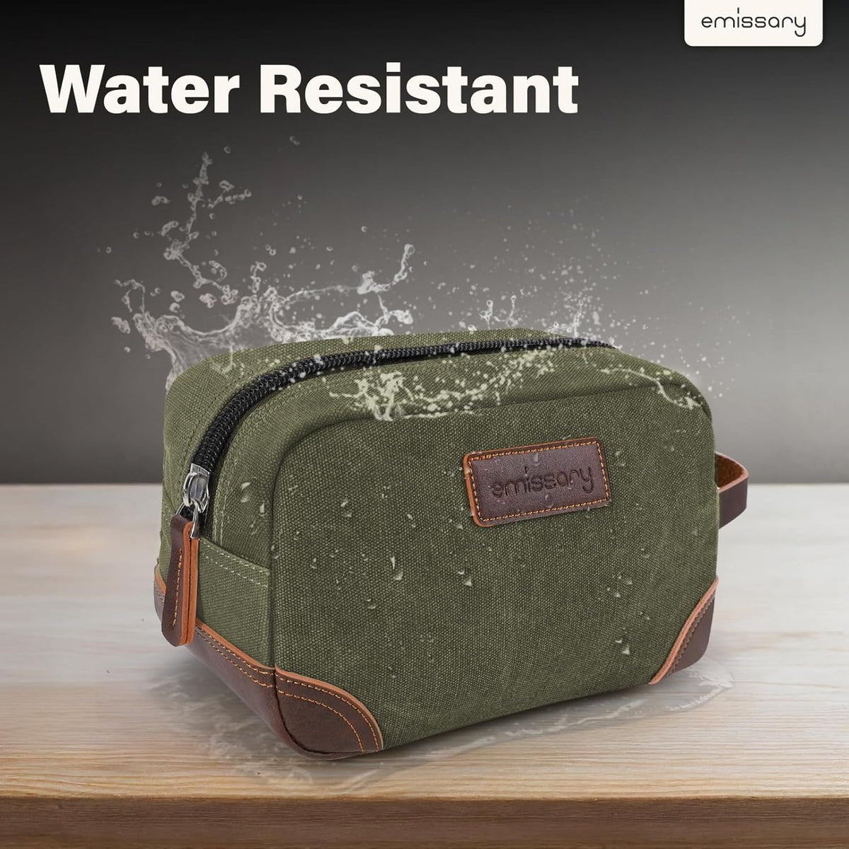 emissary Toiletry Bag for Men, Canvas Travel Toiletry Bag Men's Dopp Kit, Water-resistant Bathroom Bag Mens Shaving Kit, Travel Kit Small Bags, Shaving Bag, Toiletry Bags
