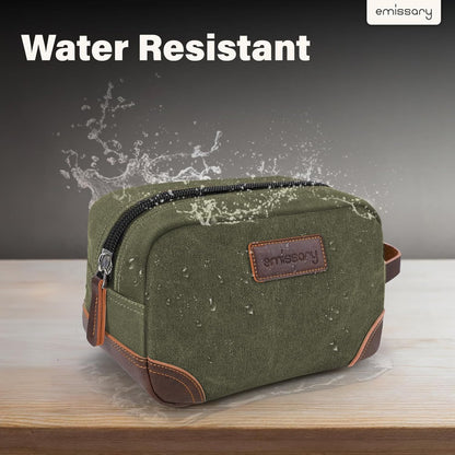 emissary Toiletry Bag for Men, Canvas Travel Toiletry Bag Men's Dopp Kit, Water-resistant Bathroom Bag Mens Shaving Kit, Travel Kit Small Bags, Shaving Bag, Toiletry Bags