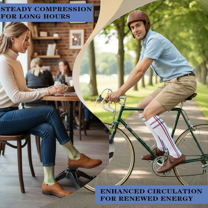 Sooverki Copper Compression Socks for Men & Women 8 Pack 15-20mmHg - Knee High Stockings Best Support for Running Athletic