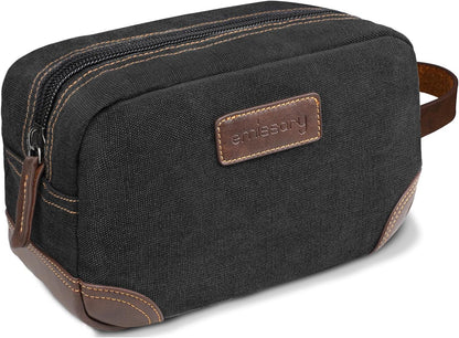 emissary Toiletry Bag for Men, Canvas Travel Toiletry Bag Men's Dopp Kit, Water-resistant Bathroom Bag Mens Shaving Kit, Travel Kit Small Bags, Shaving Bag, Toiletry Bags