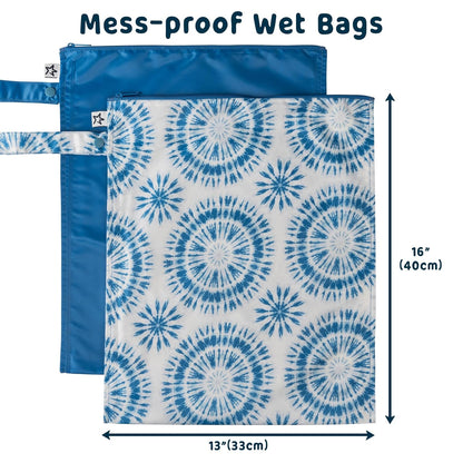 Tiny Twinkle Mess Proof Wet Bags | Reusable Waterproof Wet Bags for Swimsuits | Baby Clothes | Travel & Diaper Bag (Black, Green Checkers) - Colors B