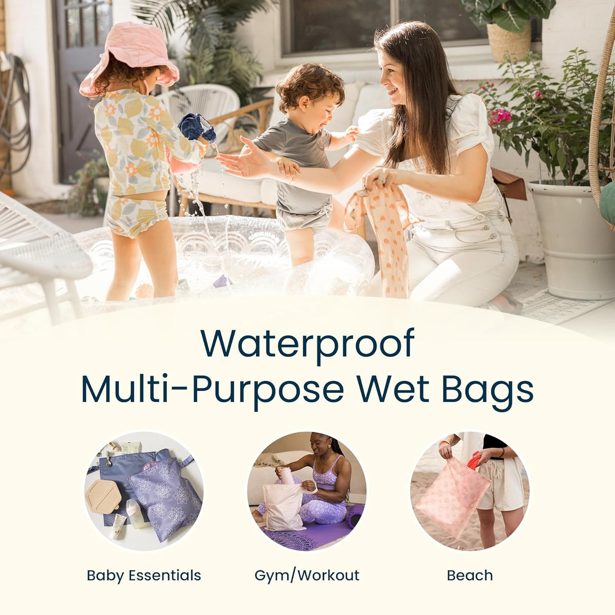 Tiny Twinkle Mess Proof Wet Bags | Reusable Waterproof Wet Bags for Swimsuits | Baby Clothes | Travel & Diaper Bag (Black, Green Checkers) - Colors B