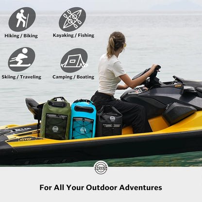 STOVER 5/10/25/30/40/55L Waterproof Dry Bag- Roll-Top Backpack w/Phone Case- Kayaking, Hiking, Camping, Boating- Men/Women - Colors B