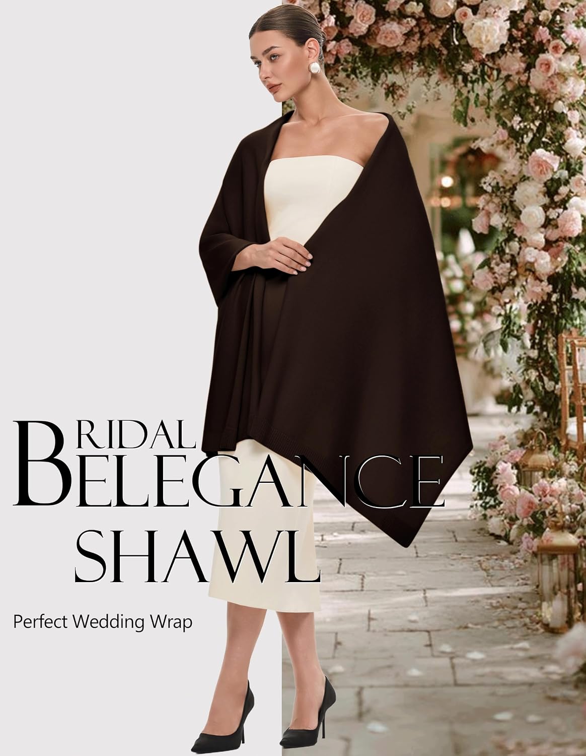 PULI Women's Pashmina Shawl Wraps for Evening Dress Large Scarf Blanket Long Wedding Bridal Winter Warm Shoulder Wrap - Colors A