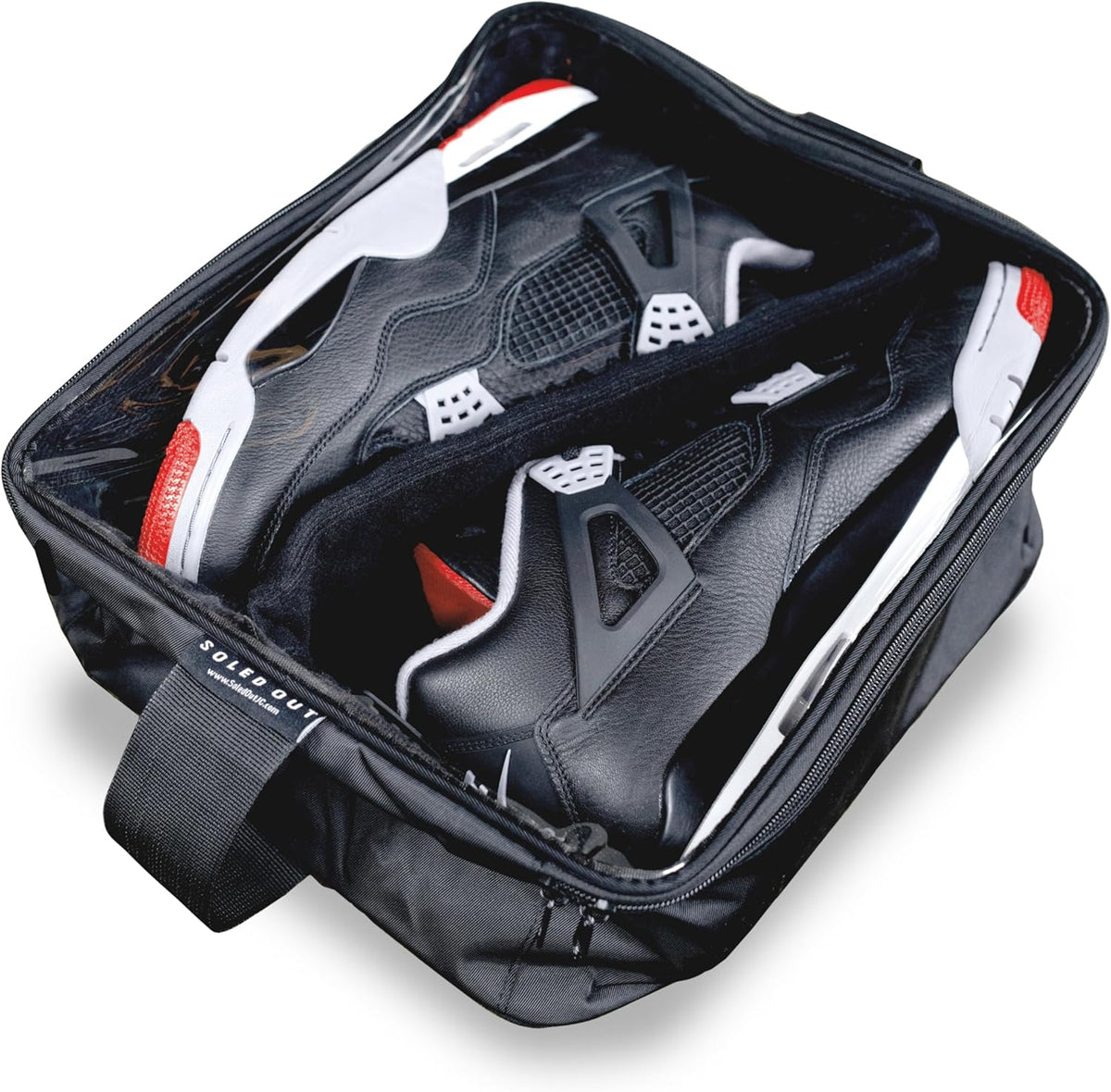 SoleGuardian XXL Sneaker Travel Case – U.S. Brand – Clear Waterproof Lid, Adjustable Dividers – Soft Bag Organizer for up to 4 Pairs of Casual, Athletic, Golf & Sports Shoes, Gift for Men & Women (1)