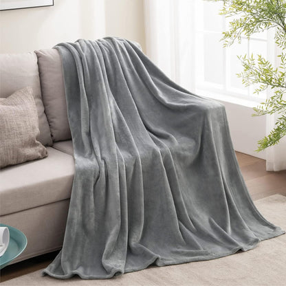 Fleece Blanket Soft Plush Throw for Couch Black 50"x60" - Colors A