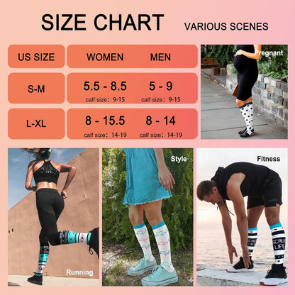 4 Pairs Compression Socks for Women Circulation-Best Support for Nurses,Running,Athletic,Travel