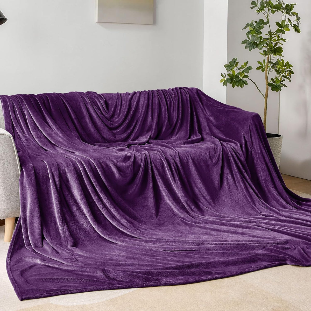 BEDELITE Fleece Blanket Black Throw Blankets for Couch & Bed, Luxury Plush Cozy Fuzzy Blanket 50x60 inches, Super Soft Warm Lightweight Throw Blanket for Travel Camping - Colors B