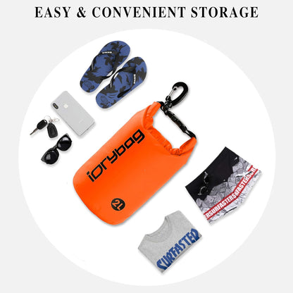 IDRYBAG Dry Bag for Kayaking Waterproof 2L/5L/10L/15L/20L, Small Dry Sack Waterproof Bag for Boating