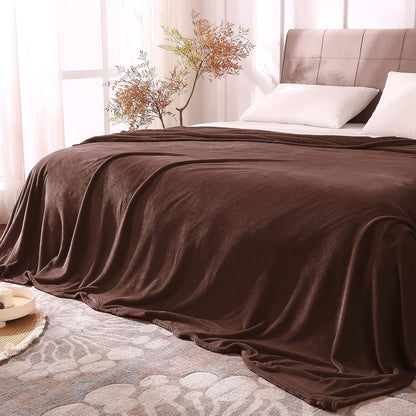 Fleece Blanket Soft Plush Throw for Couch Black 50"x60" - Colors A