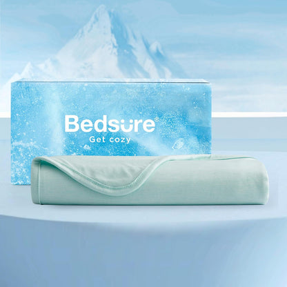 Bedsure Silky Soft Summer Cooling Blanket for Hot Sleepers, Rayon Derived from Bamboo Cold Throw Blanket for Couch, Lightweight Bed Cooling Throw Camping Picnic Travel Outdoor Dorm Essentials, 50x70