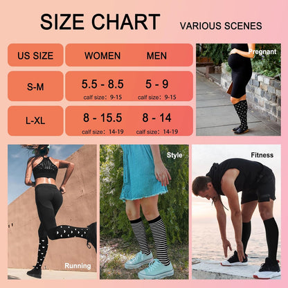 4 Pairs Compression Socks for Women Circulation-Best Support for Nurses,Running,Athletic,Travel
