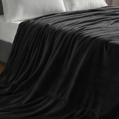 BEDELITE Fleece Blanket Black Throw Blankets for Couch & Bed, Luxury Plush Cozy Fuzzy Blanket 50x60 inches, Super Soft Warm Lightweight Throw Blanket for Travel Camping - Colors B