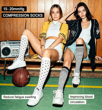4 Pairs Compression Socks for Women Circulation-Best Support for Nurses,Running,Athletic,Travel