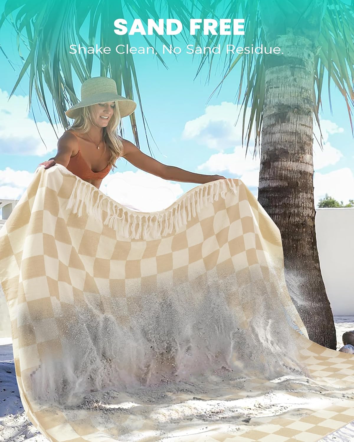 Antfuny Turkish Beach Towels Vacation Essentials Quick Dry Sand Free Oversized Bath Pool Swim Towel Extra Large XL Blanket Adult Travel Cruise Accessories Must Haves Clearance Stuff Necessities - Colors C