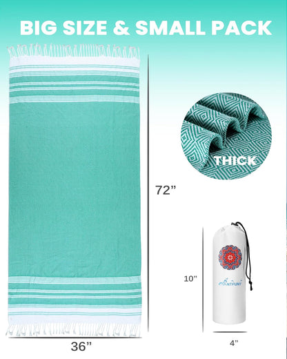 Antfuny Turkish Beach Towels Vacation Essentials Quick Dry Sand Free Oversized Bath Pool Swim Towel Extra Large XL Blanket Adult Travel Cruise Accessories Must Haves Clearance Stuff Necessities - Colors C