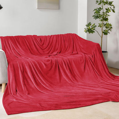 Fleece Blanket Soft Plush Throw for Couch Black 50"x60" - Colors A
